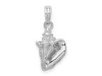 FJC Finejewelers 925 Sterling Silver Rhodium Plated Polished 3D Conch Charm 20 x 9 mm