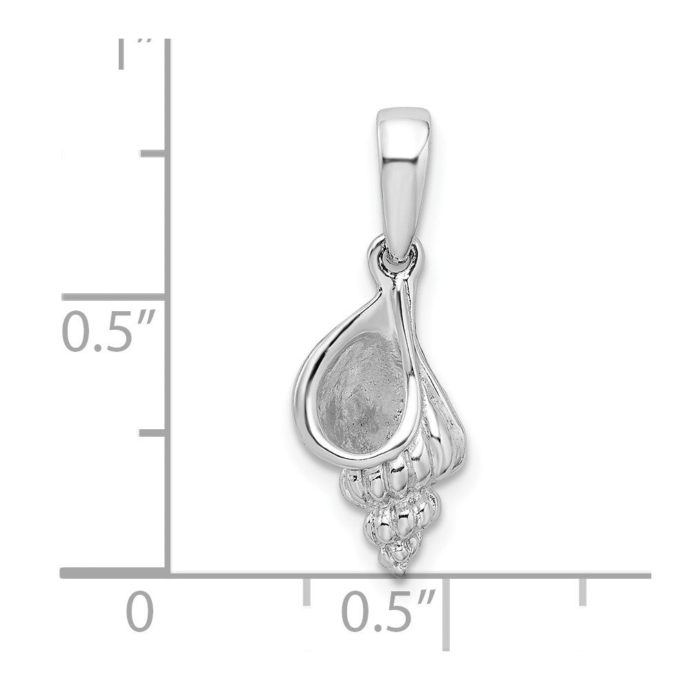 FJC Finejewelers 925 Sterling Silver Rhodium Plated Polished 3D Wentletrap Shell Charm 22 x 8 mm