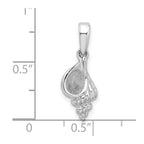 FJC Finejewelers 925 Sterling Silver Rhodium Plated Polished 3D Wentletrap Shell Charm 22 x 8 mm