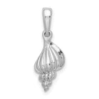 FJC Finejewelers 925 Sterling Silver Rhodium Plated Polished 3D Wentletrap Shell Charm 22 x 8 mm