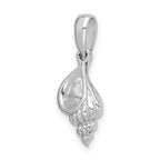 FJC Finejewelers 925 Sterling Silver Rhodium Plated Polished 3D Wentletrap Shell Charm 22 x 8 mm