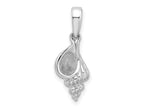 FJC Finejewelers 925 Sterling Silver Rhodium Plated Polished 3D Wentletrap Shell Charm 22 x 8 mm