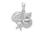 FJC Finejewelers 925 Sterling Silver Rhodium Plated Polished Shell Cluster Charm 22 x 16 mm
