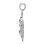 FJC Finejewelers 925 Sterling Silver Rhodium Plated Polished/Textured Starfish Charm 30 x 18 mm