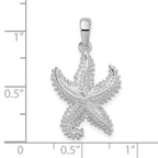 FJC Finejewelers 925 Sterling Silver Rhodium Plated Polished Beaded Starfish Charm 39 x 15 mm