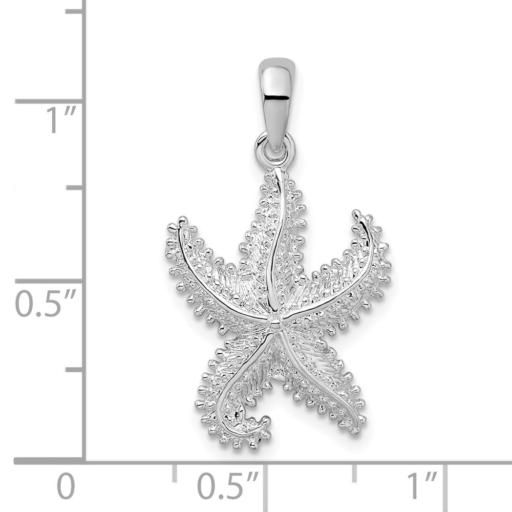 FJC Finejewelers 925 Sterling Silver Rhodium Plated Polished Beaded Starfish Charm 39 x 15 mm