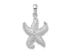 FJC Finejewelers 925 Sterling Silver Rhodium Plated Polished Beaded Starfish Charm 39 x 15 mm