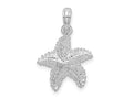 FJC Finejewelers 925 Sterling Silver Rhodium Plated Polished Beaded Starfish Charm 23 x 14 mm