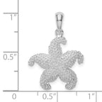 FJC Finejewelers 925 Sterling Silver Rhodium Plated Polished Starfish Charm 25 x 17 mm