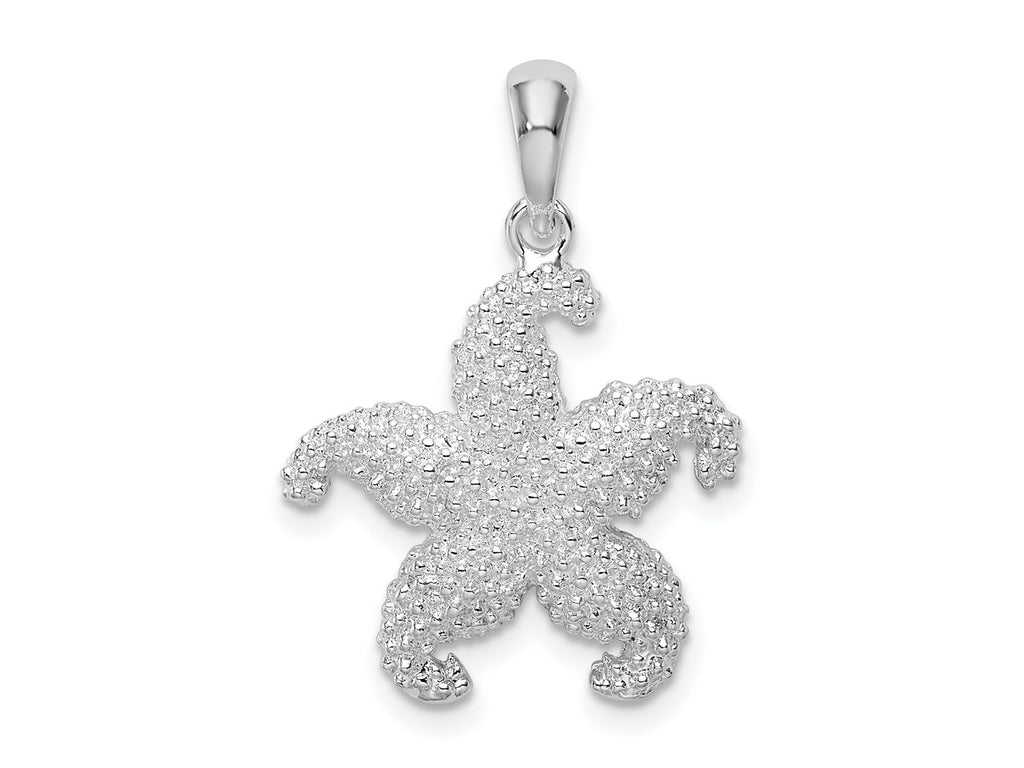 FJC Finejewelers 925 Sterling Silver Rhodium Plated Polished Starfish Charm 25 x 17 mm
