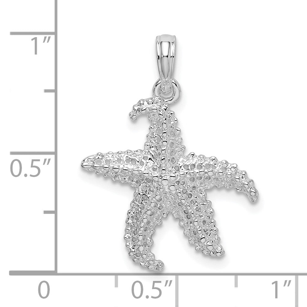 FJC Finejewelers 925 Sterling Silver Rhodium Plated Polished Pierced Starfish Charm 24 x 18 mm