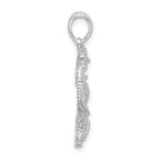 FJC Finejewelers 925 Sterling Silver Rhodium Plated Polished Starfish and Seahorse Charm 28 x 18 mm