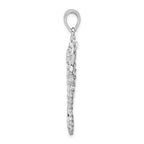FJC Finejewelers 925 Sterling Silver Rhodium Plated Polished Textured 3D Seahorse Charm 42 x 18 mm