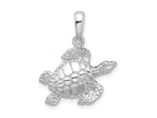 FJC Finejewelers 925 Sterling Silver Rhodium Plated Polished Large Sea Turtle Charm 22 x 18 mm