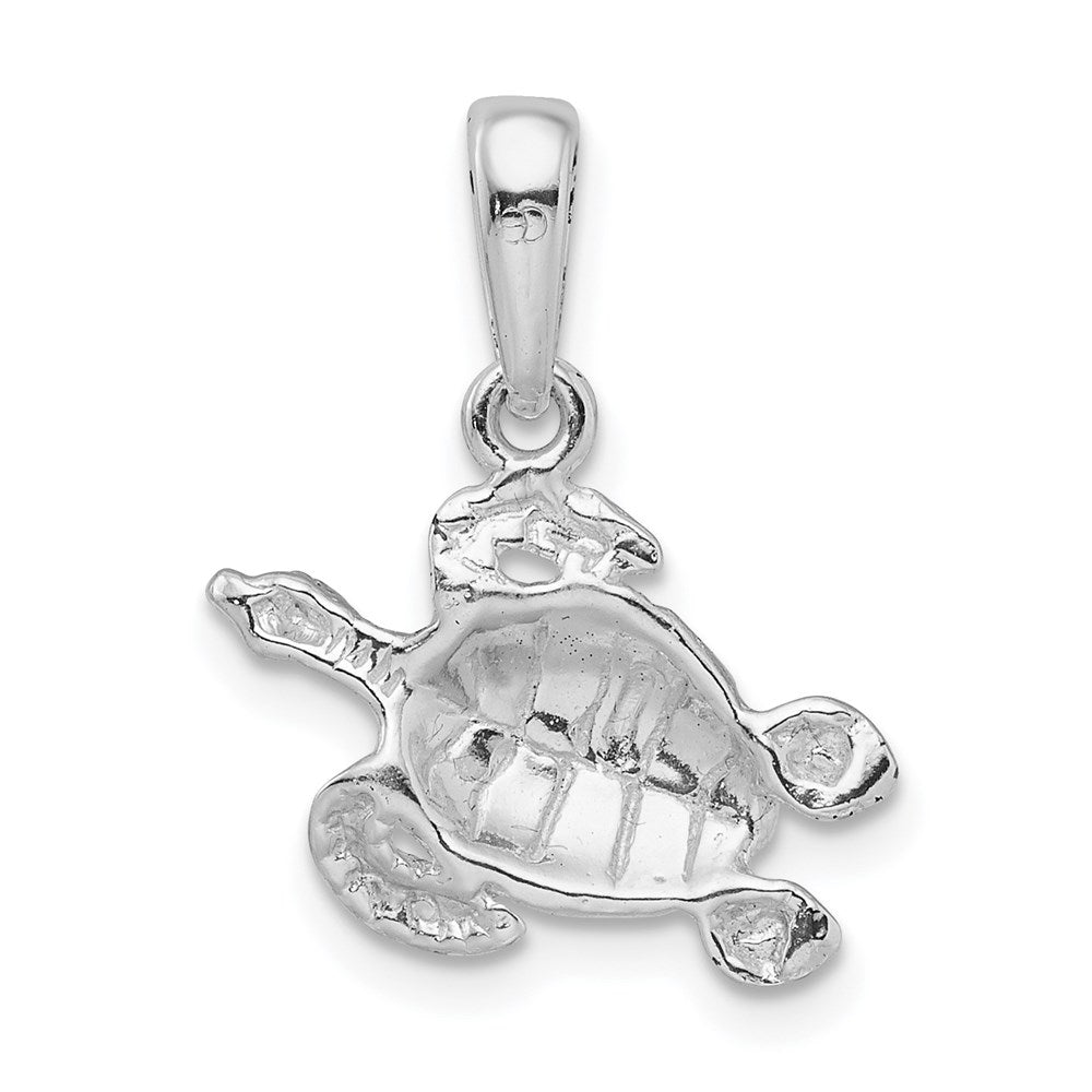 FJC Finejewelers 925 Sterling Silver Rhodium Plated Polished Sea Turtle Charm 20 x 15 mm