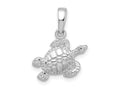 FJC Finejewelers 925 Sterling Silver Rhodium Plated Polished Sea Turtle Charm 20 x 15 mm