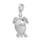 FJC Finejewelers 925 Sterling Silver Polished 3D Moveable Sea Turtle Charm 24 x 14 mm