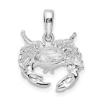FJC Finejewelers 925 Sterling Silver Rhodium Plated Polished Stone Crab Charm 17 x 15 mm