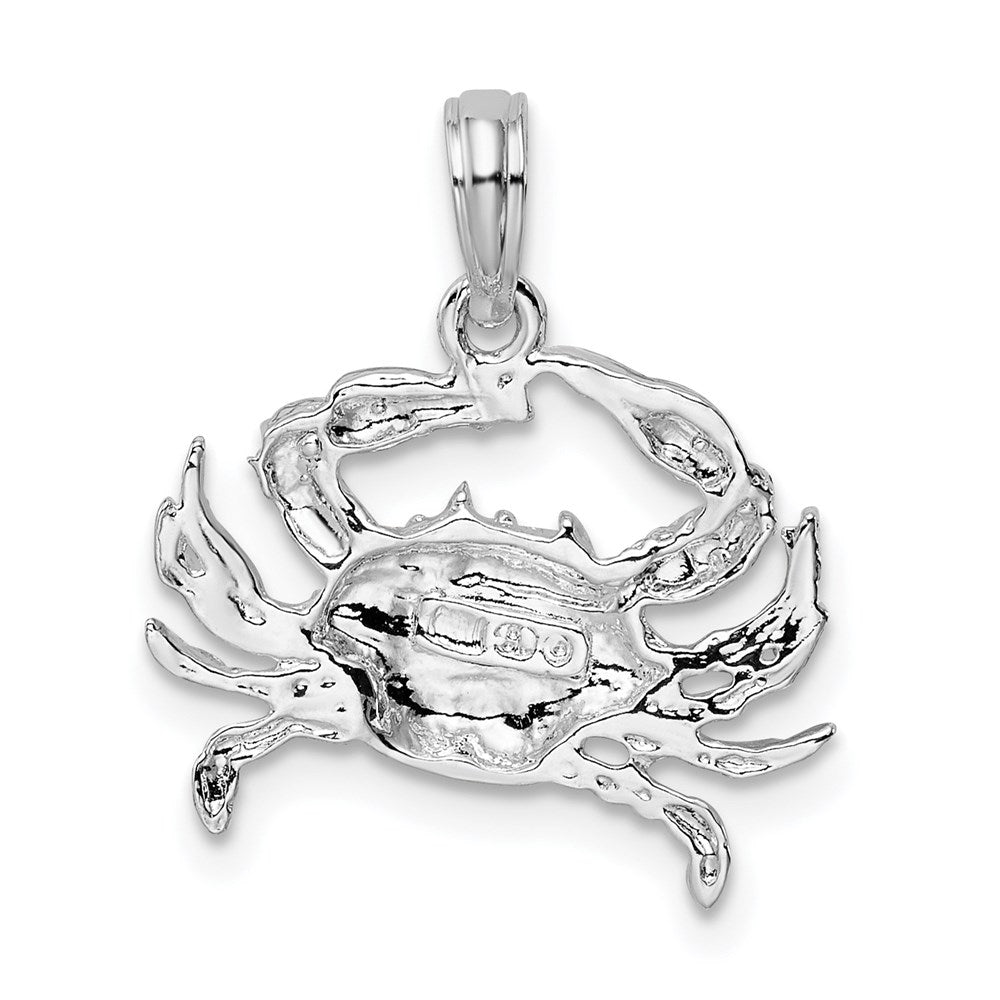 FJC Finejewelers 925 Sterling Silver Rhodium Plated Polished Blue Crab Charm 19 x 16 mm