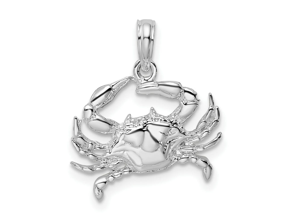 FJC Finejewelers 925 Sterling Silver Rhodium Plated Polished Blue Crab Charm 19 x 16 mm