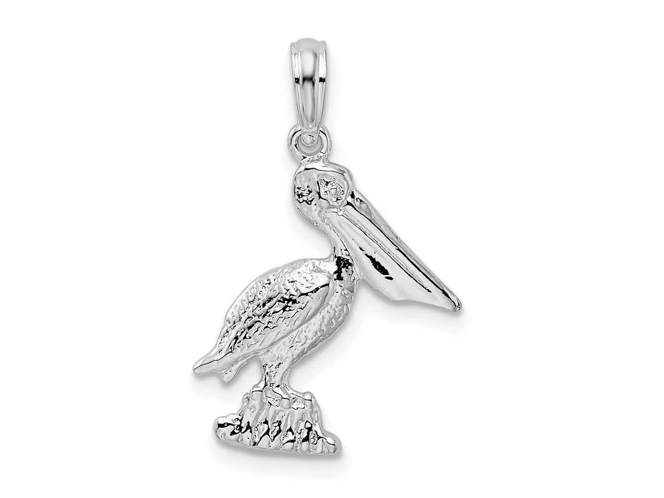 FJC Finejewelers 925 Sterling Silver Rhodium Plated Polished Standing Pelican Charm 13 mm