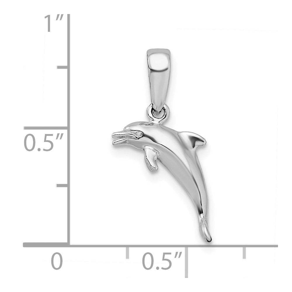 FJC Finejewelers 925 Sterling Silver Rhodium Plated Polished 3D Jumping Dolphin Charm 20 x 10 mm