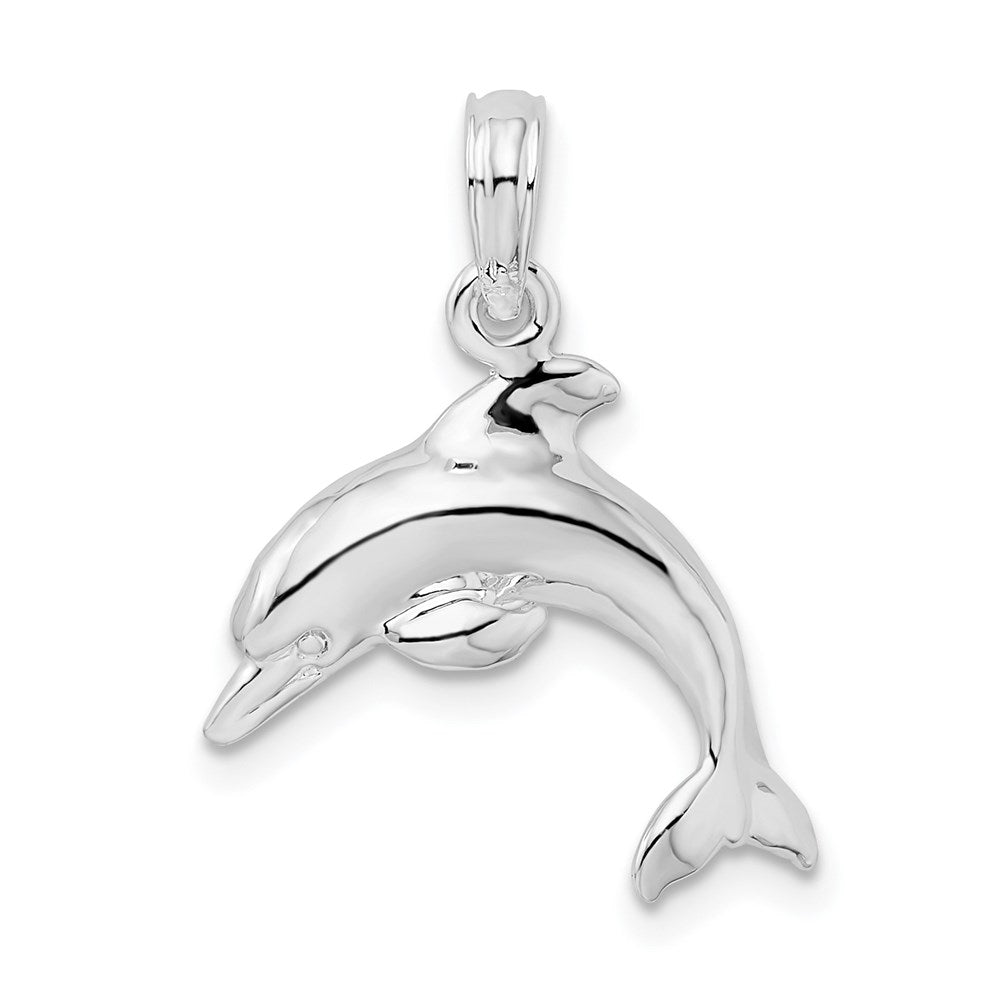 FJC Finejewelers 925 Sterling Silver Rhodium Plated Polished 3D Jumping Dolphin Charm 20 x 16 mm
