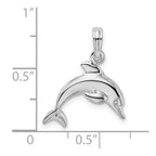 FJC Finejewelers 925 Sterling Silver Rhodium Plated Polished 3D Jumping Dolphin Charm 20 x 16 mm