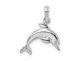 FJC Finejewelers 925 Sterling Silver Rhodium Plated Polished 3D Jumping Dolphin Charm 20 x 16 mm