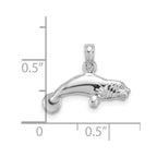 FJC Finejewelers 925 Sterling Silver Rhodium Plated Polished 3D Manatee Charm 14 x 18 mm