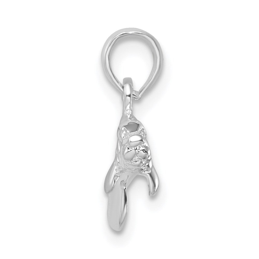 FJC Finejewelers 925 Sterling Silver Rhodium Plated Polished 3D Manatee Charm 14 x 18 mm