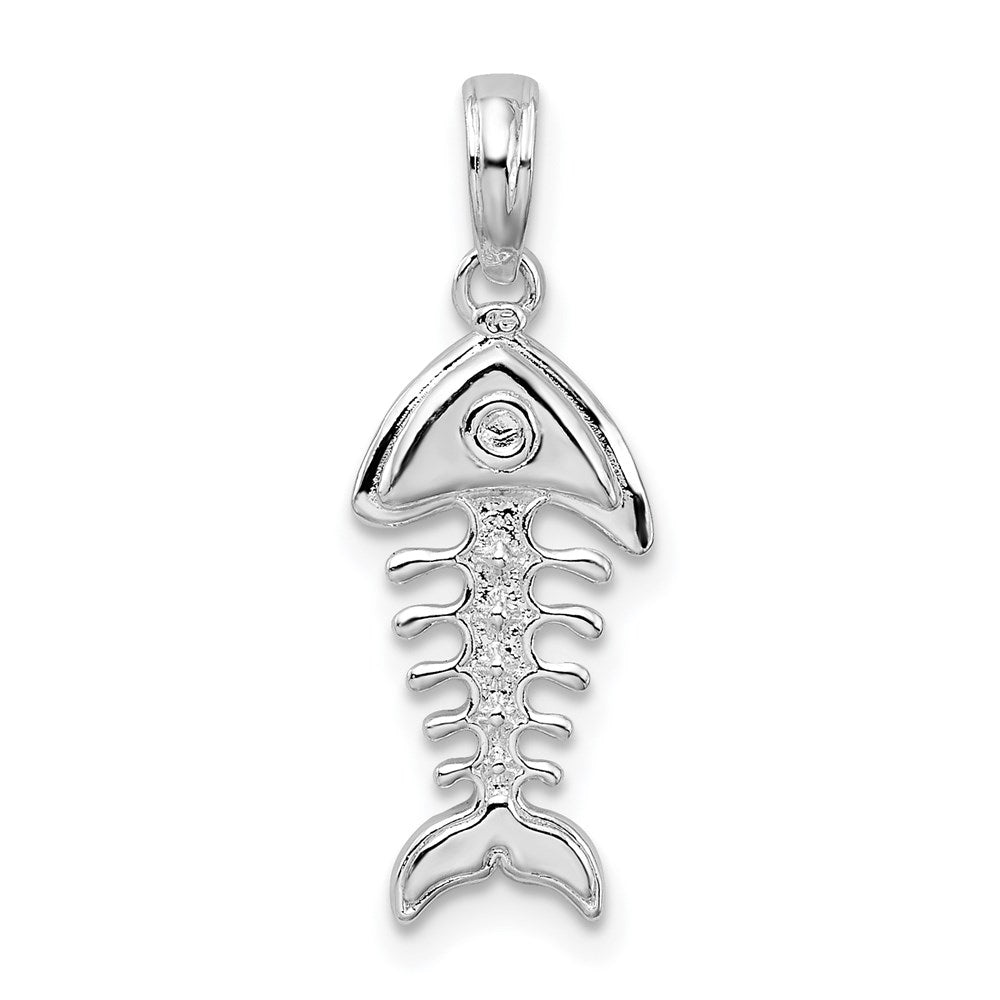 FJC Finejewelers 925 Sterling Silver Polished 3D Fishbone Charm 23 x 8 mm