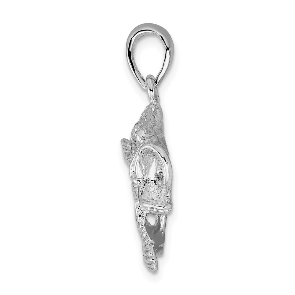 FJC Finejewelers 925 Sterling Silver Rhodium Plated Polished Jumping Bass Fish Charm 28 x 27 mm