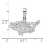 FJC Finejewelers 925 Sterling Silver Rhodium Plated Polished Open Mouth Bass Fish Charm 20 x 23 mm