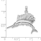 FJC Finejewelers 925 Sterling Silver Rhodium Plated Polished Sailfish Charm 28 x 31 mm