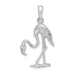 FJC Finejewelers 925 Sterling Silver Rhodium Plated Polished 3D Flamingo Charm 17 mm