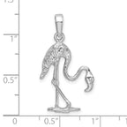 FJC Finejewelers 925 Sterling Silver Rhodium Plated Polished 3D Flamingo Charm 17 mm