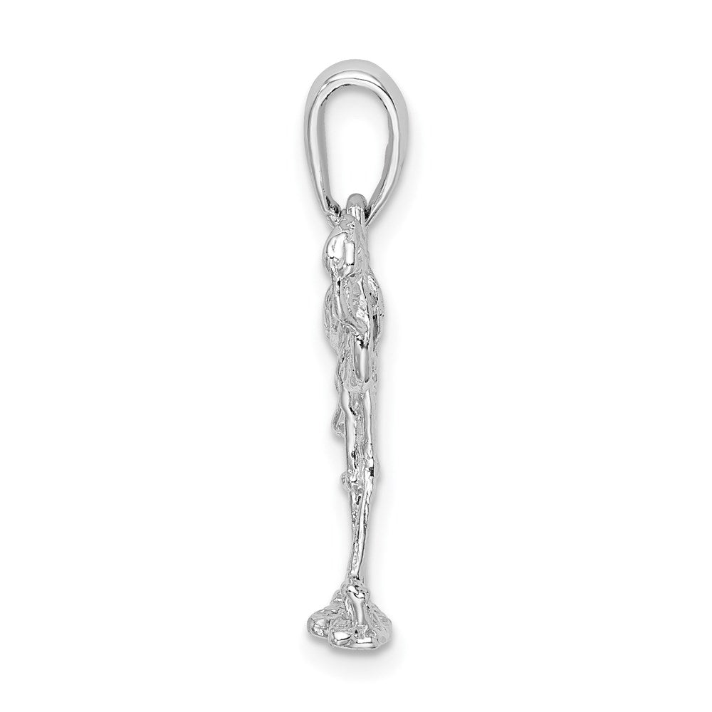 FJC Finejewelers 925 Sterling Silver Rhodium Plated Polished 3D Flamingo Charm 10 mm