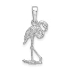 FJC Finejewelers 925 Sterling Silver Rhodium Plated Polished 3D Flamingo Charm 10 mm