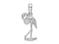 FJC Finejewelers 925 Sterling Silver Rhodium Plated Polished 3D Flamingo Charm 10 mm
