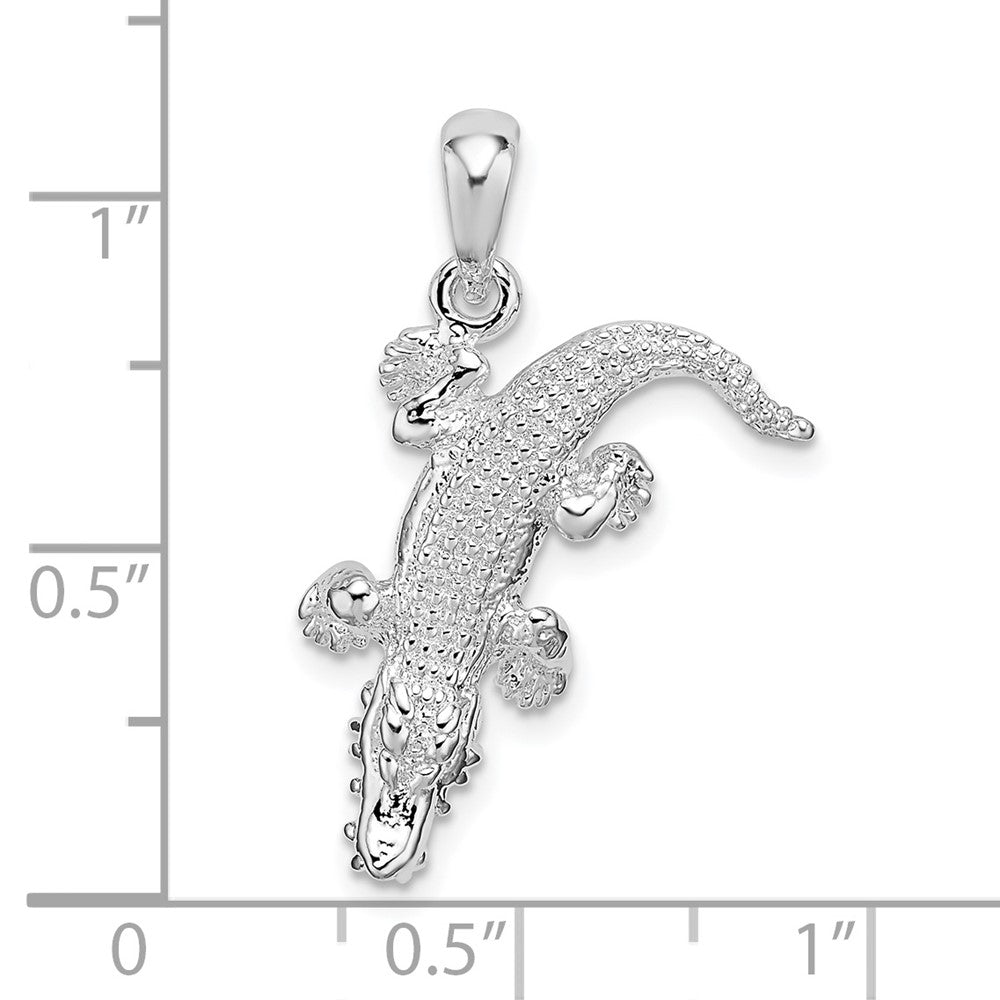 FJC Finejewelers 925 Sterling Silver Rhodium Plated Polished 3D Alligator Charm 27 x 18 mm