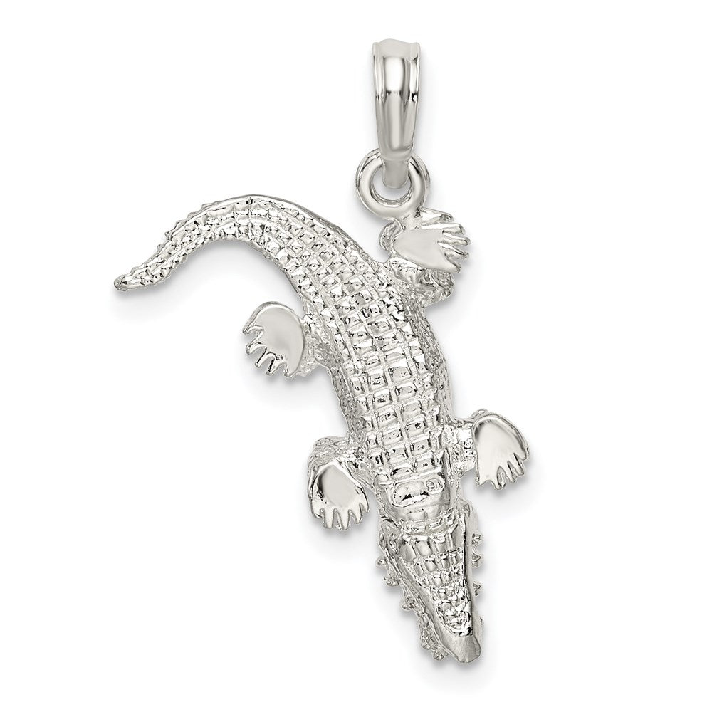 FJC Finejewelers 925 Sterling Silver Rhodium Plated Polished 3D Alligator Charm 27 x 18 mm