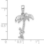 FJC Finejewelers 925 Sterling Silver Rhodium Plated 3D Palm Tree with Moving Climber Charm 27 x 15 mm