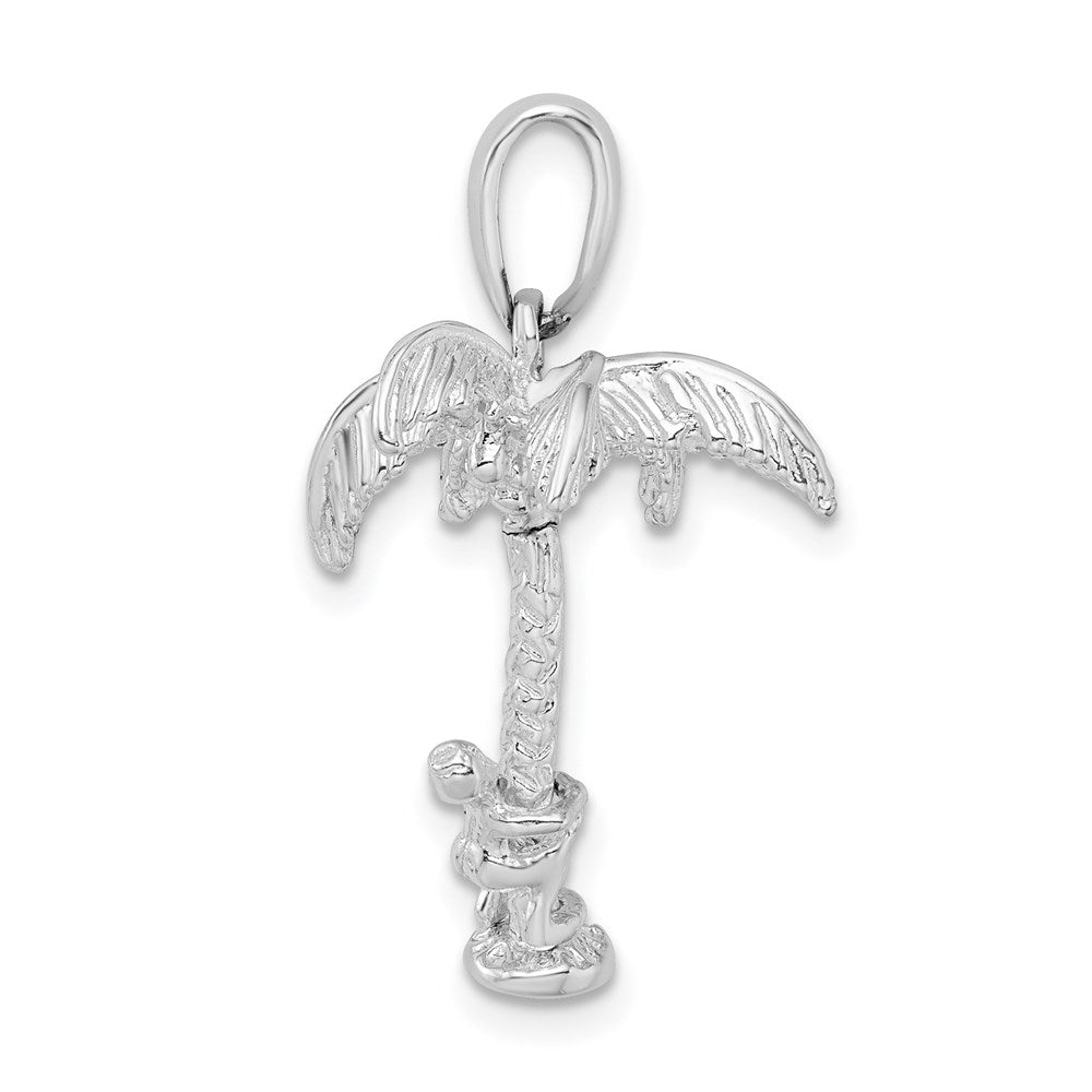 FJC Finejewelers 925 Sterling Silver Rhodium Plated 3D Palm Tree with Moving Climber Charm 27 x 15 mm