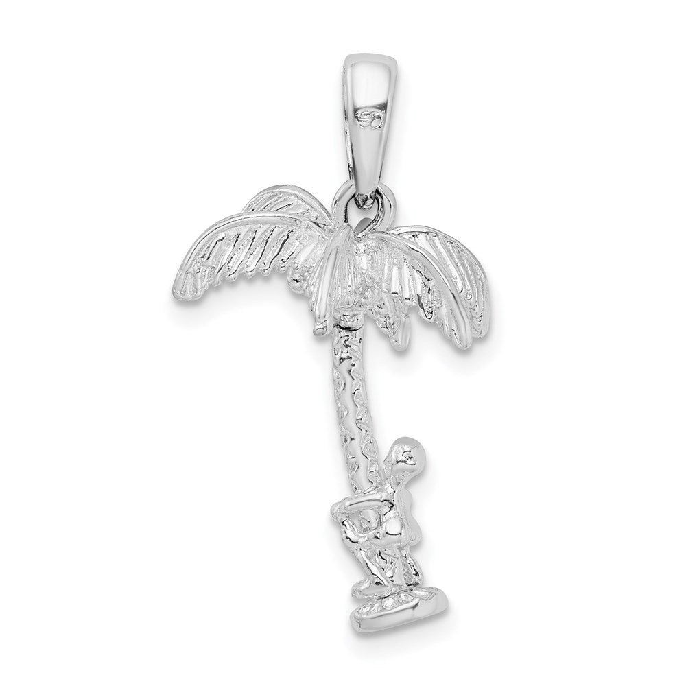 FJC Finejewelers 925 Sterling Silver Rhodium Plated 3D Palm Tree with Moving Climber Charm 27 x 15 mm