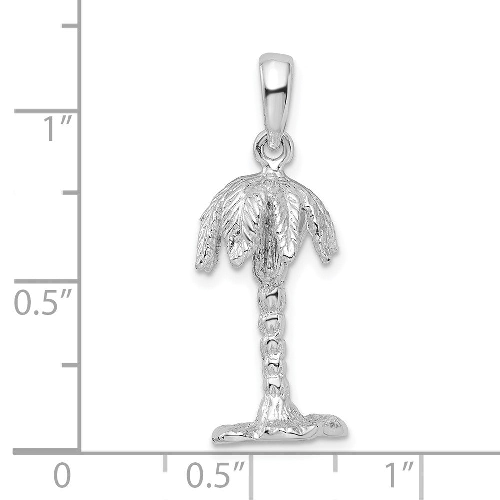 FJC Finejewelers 925 Sterling Silver Rhodium Plated Polished/Textured 3D Palm Tree Charm 29 x 11 mm