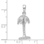 FJC Finejewelers 925 Sterling Silver Rhodium Plated Polished/Textured 3D Palm Tree Charm 29 x 11 mm