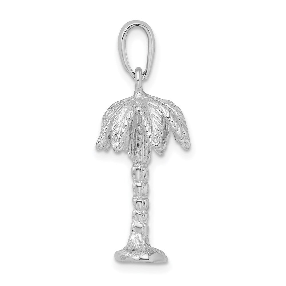 FJC Finejewelers 925 Sterling Silver Rhodium Plated Polished/Textured 3D Palm Tree Charm 29 x 11 mm