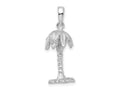 FJC Finejewelers 925 Sterling Silver Rhodium Plated Polished/Textured 3D Palm Tree Charm 29 x 11 mm