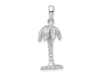 FJC Finejewelers 925 Sterling Silver Rhodium Plated Polished/Textured 3D Palm Tree Charm 29 x 11 mm